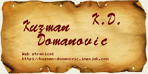 Kuzman Domanović vizit kartica